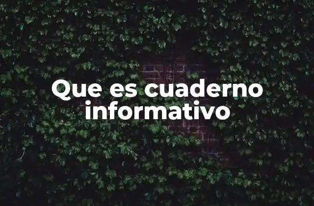 Que es Cuaderno Informativo