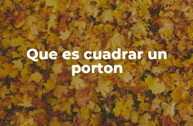 Que es Cuadrar un Porton