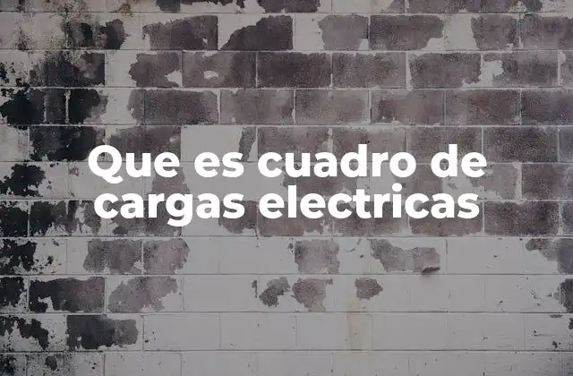 Que es Cuadro de Cargas Electricas