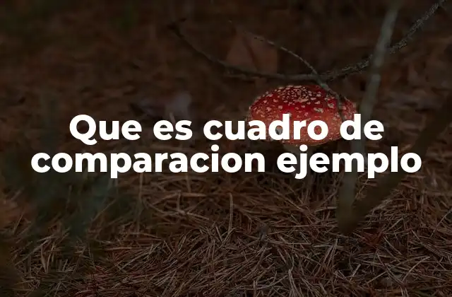 Que es Cuadro de Comparacion Ejemplo