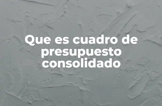 Que es Cuadro de Presupuesto Consolidado 2 La importancia de integrar los presupuestos en una visión única