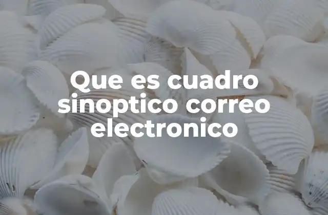 Que es Cuadro Sinoptico Correo Electronico