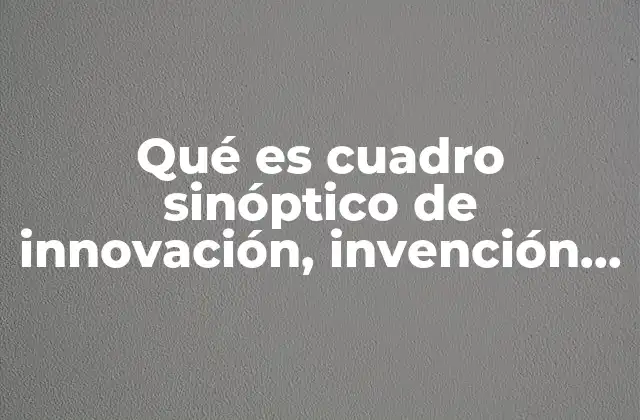 Qué es Cuadro Sinóptico de Innovación, Invención y Descubrimiento