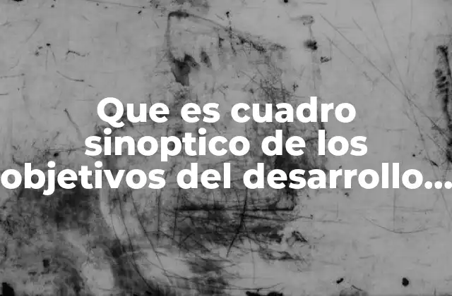 Que es Cuadro Sinoptico de los Objetivos Del Desarrollo Sustentable