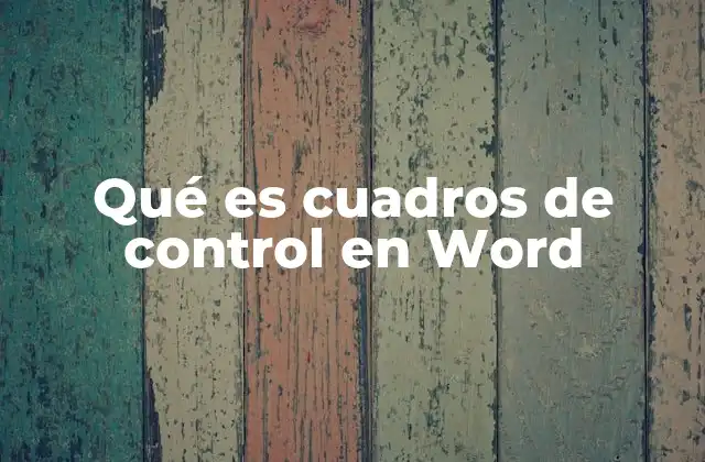Qué es Cuadros de Control en Word