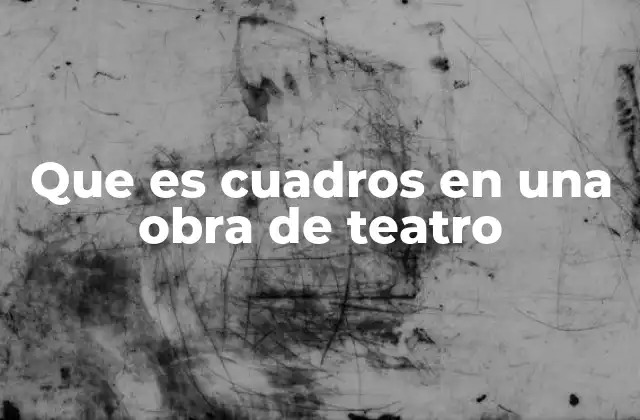 Que es Cuadros en una Obra de Teatro