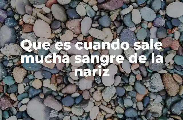Que es Cuando Sale Mucha Sangre de la Nariz