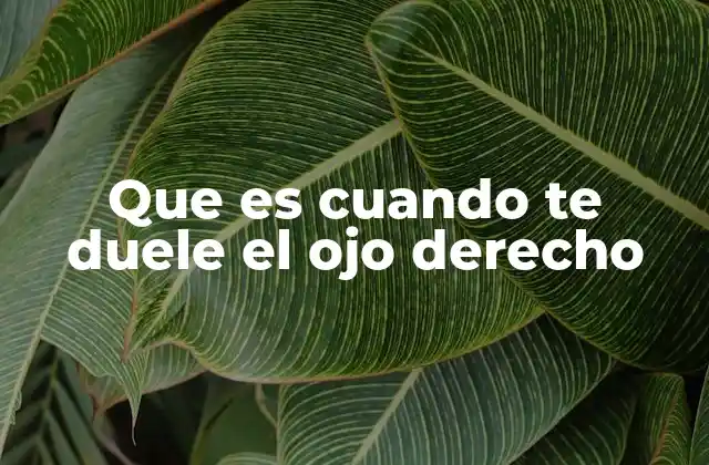 Que es Cuando Te Duele el Ojo Derecho