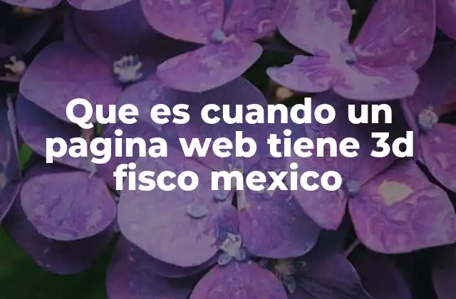 Que es Cuando un Pagina Web Tiene 3d Fisco Mexico