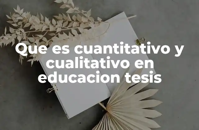 Que es Cuantitativo y Cualitativo en Educacion Tesis