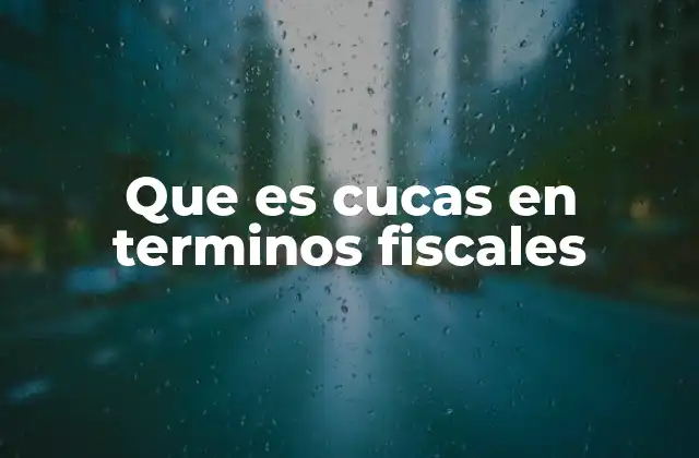 Que es Cucas en Terminos Fiscales