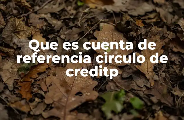 Que es Cuenta de Referencia Circulo de Creditp