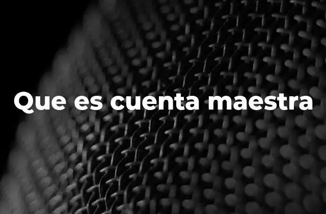 Que es Cuenta Maestra