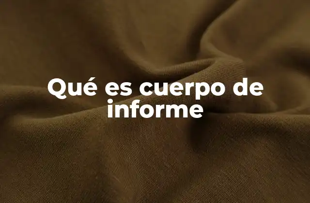 Qué es Cuerpo de Informe