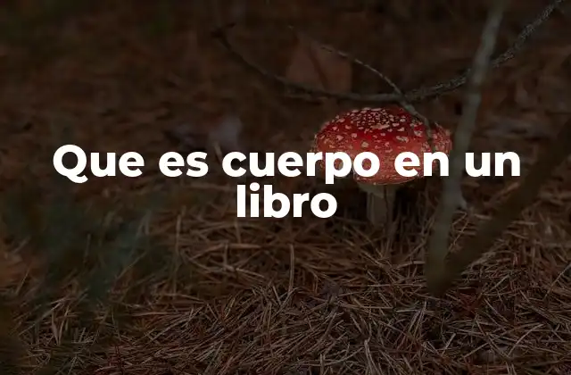 Que es Cuerpo en un Libro
