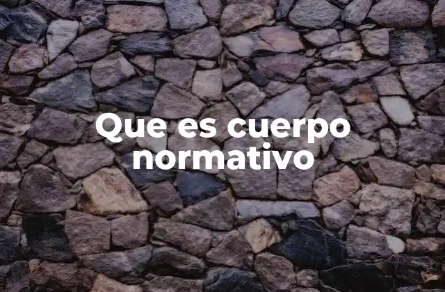 Que es Cuerpo Normativo