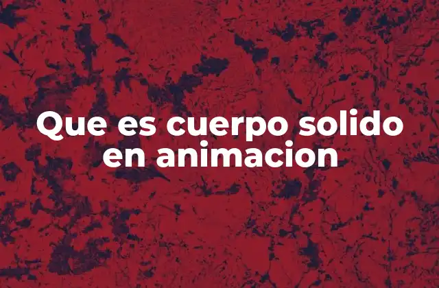 Que es Cuerpo Solido en Animacion