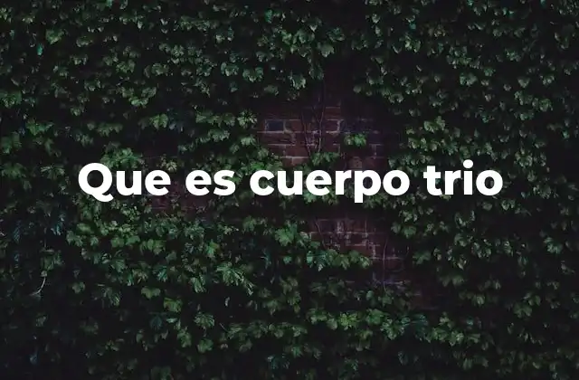 Que es Cuerpo Trio