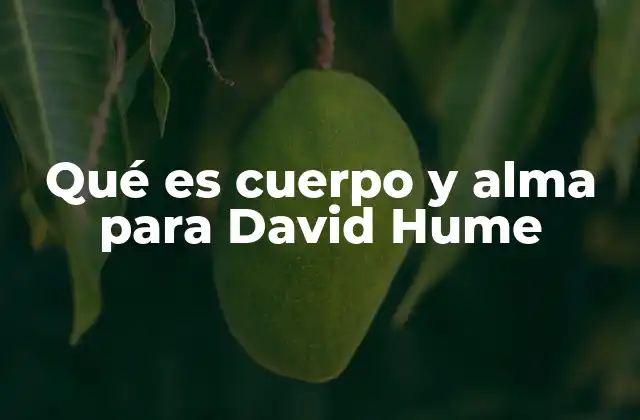 Qué es Cuerpo y Alma para David Hume