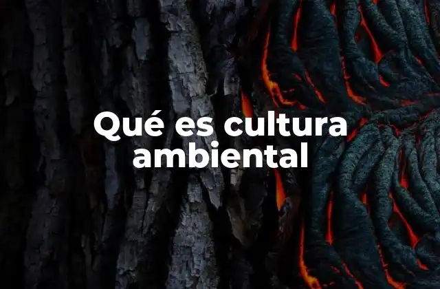 Qué es Cultura Ambiental