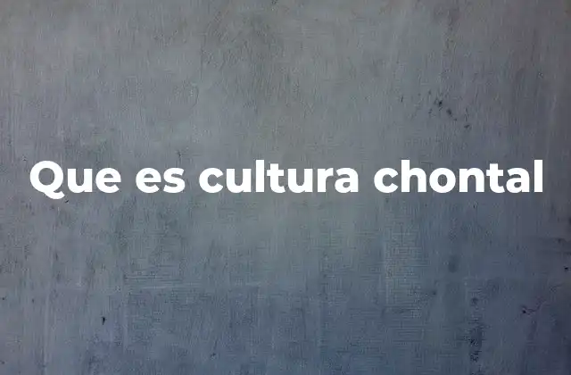 Que es Cultura Chontal