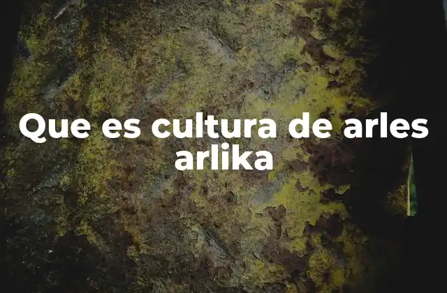 Que es Cultura de Arles Arlika