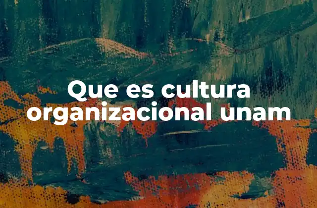 Que es Cultura Organizacional Unam