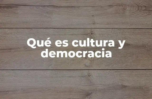 Qué es Cultura y Democracia