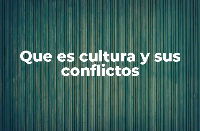 Que es Cultura y Sus Conflictos