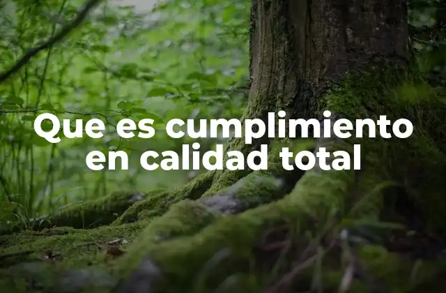 Que es Cumplimiento en Calidad Total