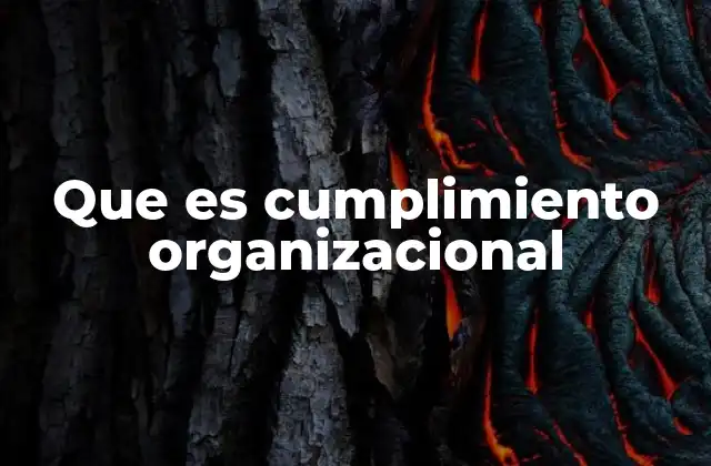 Que es Cumplimiento Organizacional