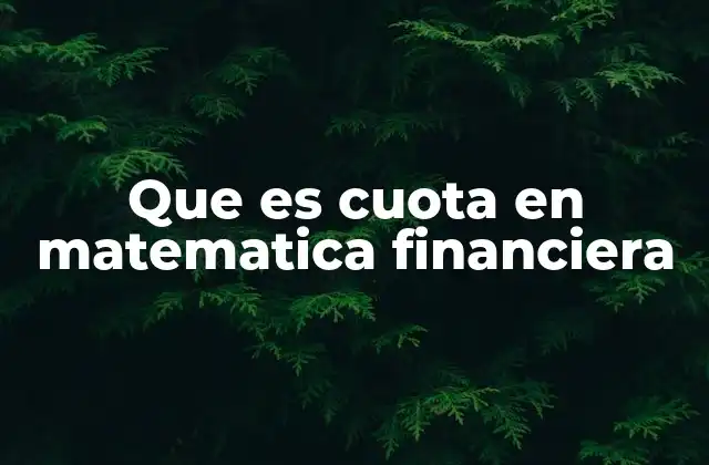 El papel de las cuotas en las operaciones de crédito