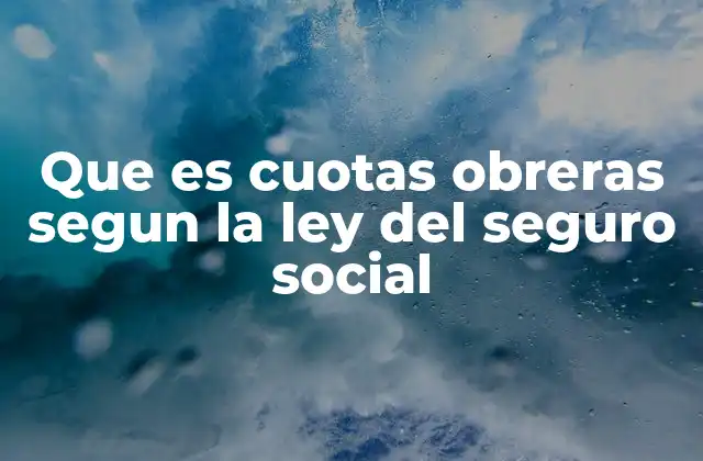 Que es Cuotas Obreras Segun la Ley Del Seguro Social