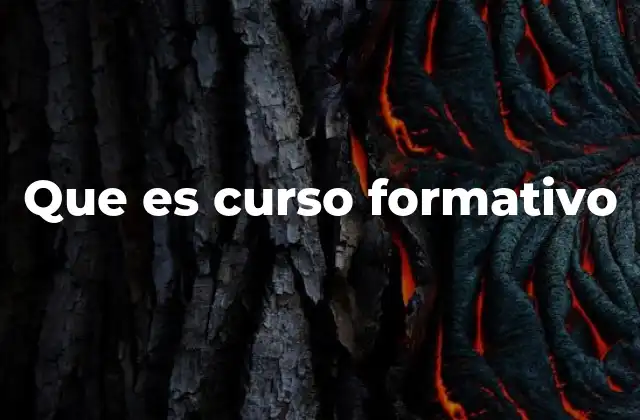 Que es Curso Formativo