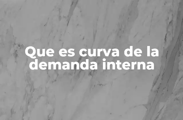 Que es Curva de la Demanda Interna