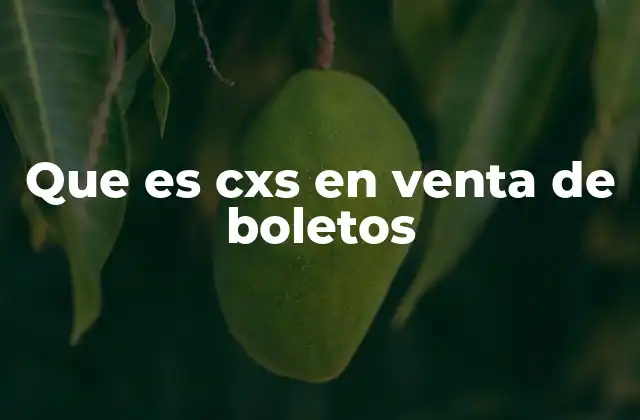 Que es Cxs en Venta de Boletos