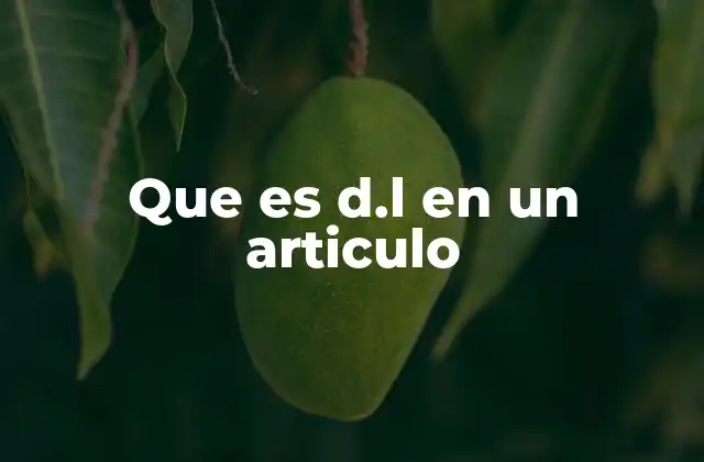 Que es D.l en un Articulo