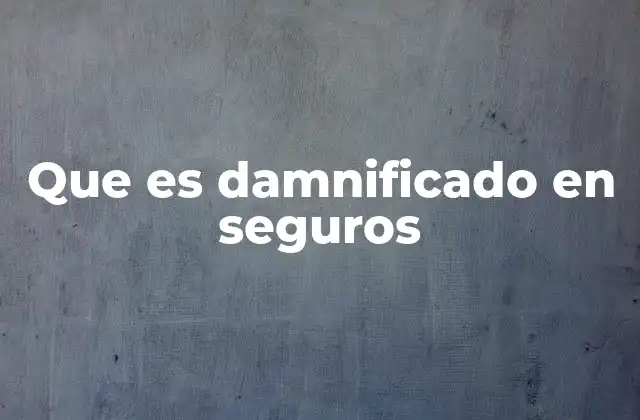 Que es Damnificado en Seguros