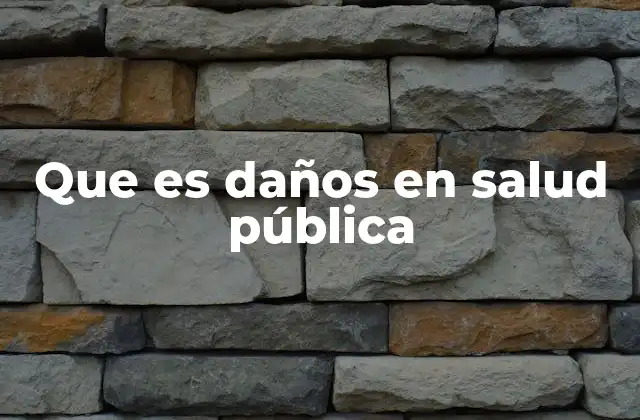 Que es Daños en Salud Pública