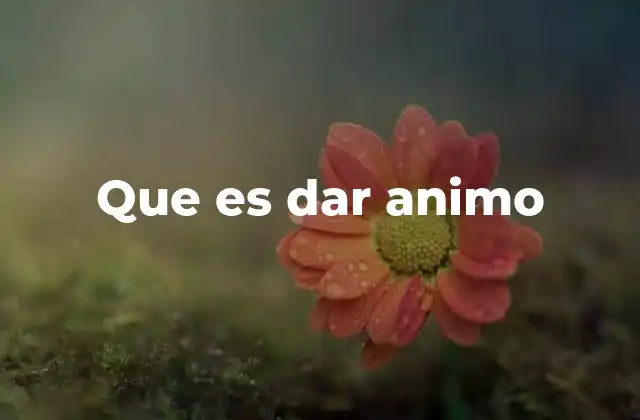 Que es Dar Animo