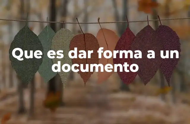 Que es Dar Forma a un Documento