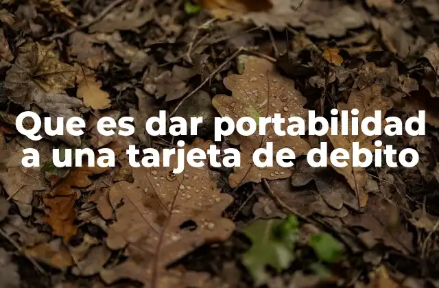Que es Dar Portabilidad a una Tarjeta de Debito