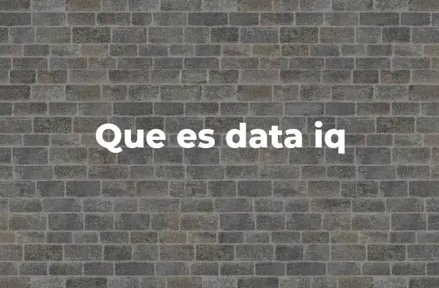 Que es Data Iq