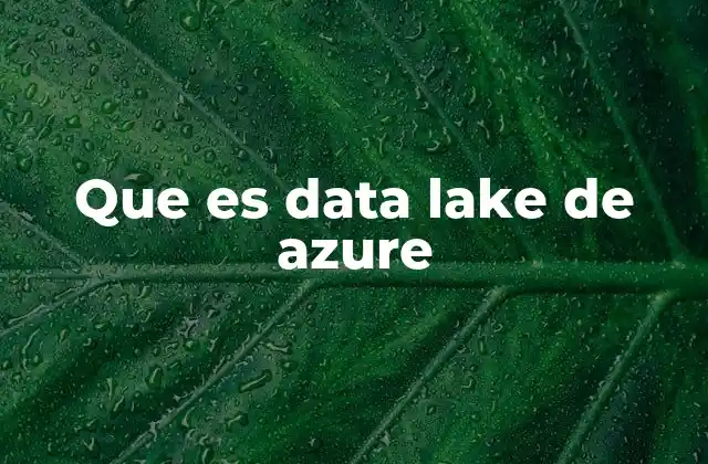 Que es Data Lake de Azure