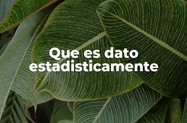 Cómo se interpreta un dato desde una perspectiva estadística