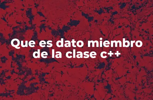 Que es Dato Miembro de la Clase C++