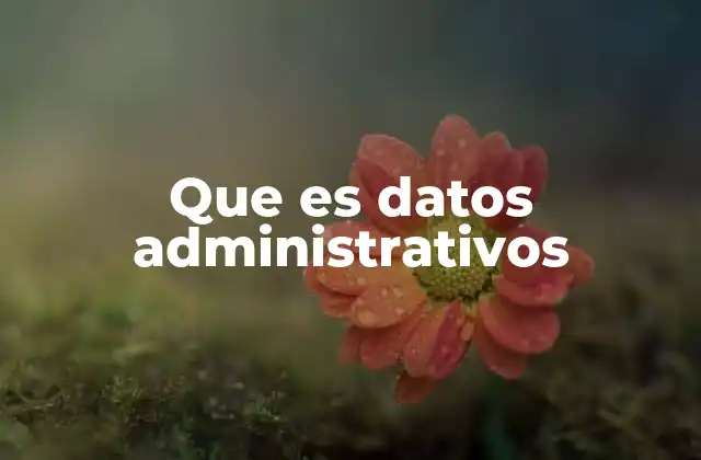Que es Datos Administrativos
