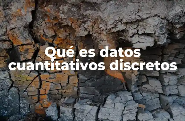 Qué es Datos Cuantitativos Discretos