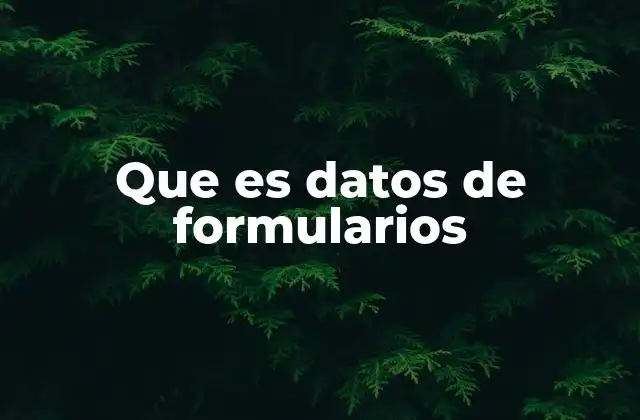 Que es Datos de Formularios