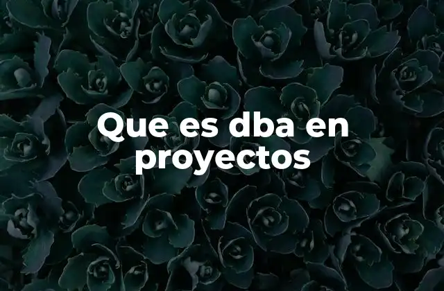 Que es Dba en Proyectos